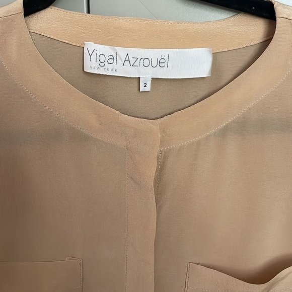 Yigal Azrouel Silk Beige Blouse - Picture 2 of 8